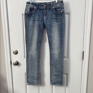 Miss Me Women's Blue Straight Leg skinny Jeans